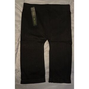 NEW Mopas Black Seamless High Waisted Longer‎ Length Shapewear Shorts, One Size